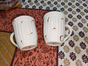 Rustic Ceramic Coffee Mugs - Set of 2