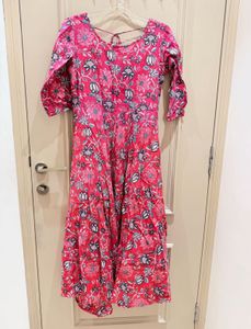 Vibrant Floral Print Ethnic Gown