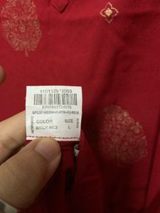 Rangmanch Red Kurta with Gold Print