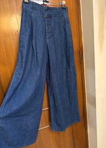Wide Leg High Waist Denim Pants