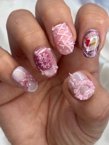 Cute Pink Nail Art Set
