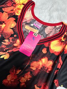 Elegant Floral Print Gown