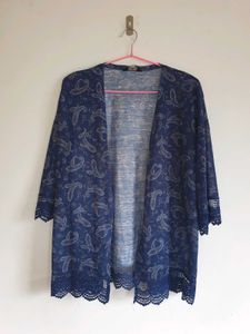 Crochet-Edged Buta Print Overlay