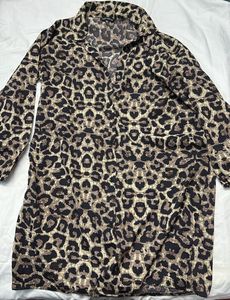 Stylish Leopard Print Button-Up Dress