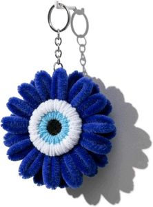 Blue Evil Eye Flower Keychain pack of 20