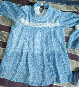 Light Blue Floral Print Top