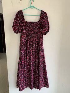 black and pink floral dress