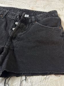 Black Denim Cut-off Shorts