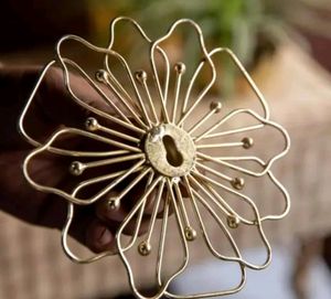 3 Flower Metal Gold Wall Decor