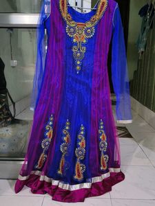 Embellished Anarkali suit with dupatta