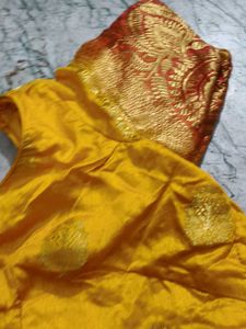 Vibrant Yellow Brocade Blouse