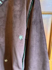 Elegant Brown Velvet Pheran with hand aari
