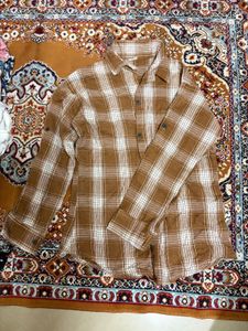 Brown Plaid Long Sleeve Shirt