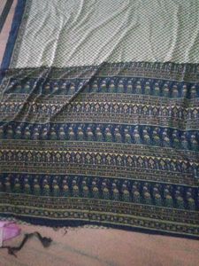 Elegant Green &amp; Blue Saree