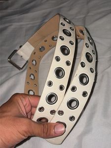 White Eyelet Belt