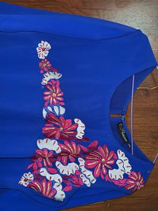 floral blue kurta