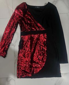 Red Sequin Mini Dress