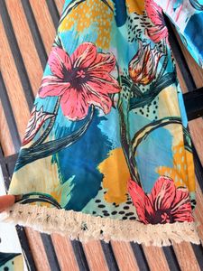 Bohemian Floral Print Kurti and pant set
