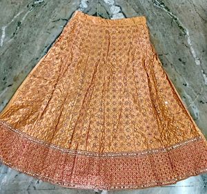 Peachy Embroidered Lehenga Choli Set