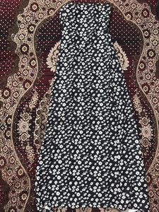 Black &amp; White Floral Print Maxi Dress