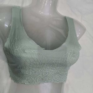 Comfortable🪔 Light Green Lace Bra