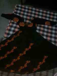 Elegant Black Embroidered Gown