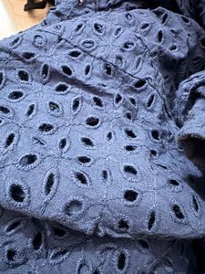 Navy Blue Eyelet Skirt