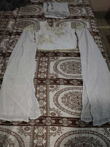 Grey Lengha with crop top(  3 piece set. )
