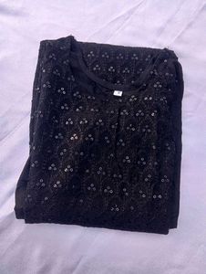 Elegant Black Sequin Kurta
