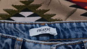 ripped  Wide Leg Jeans freakinks brand