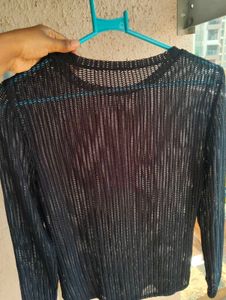 Sheer Knit Long Sleeve Top
