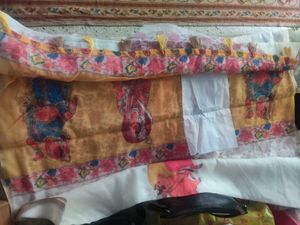 Digital print cotton saree