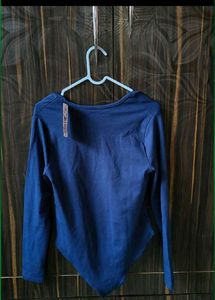 Shein Navy Blue Long Sleeve Bodysuit