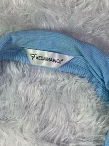Cute Light Blue Collared Halter Top
