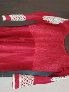 Navratri spl Red Embroidered Ethinic Gown