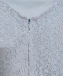 White Peplum Mesh Top