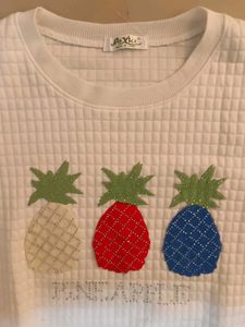 Cute White Pineapple Print Sweatshirt