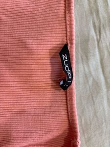 Coral Ribbed Square Neck Tank Top