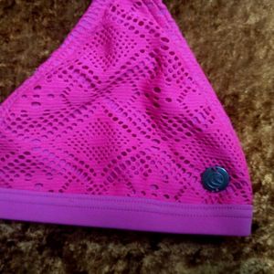 Pink Crochet Bikini Top