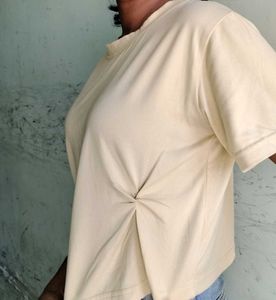 Light Yellow Crew Neck T-Shirt