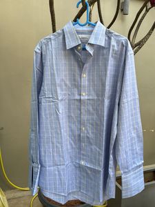 Men's Blue Checkered Dress Shirt