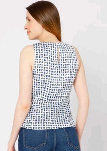 Chic Polka Dot Sleeveless Peplum Top