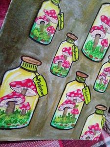 Mushroom Art handmade painting