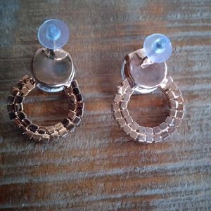 Sparkling Rose Gold Hoop Earrings