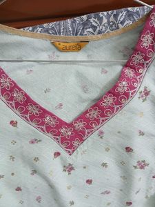 Light Blue Floral Kurta Set