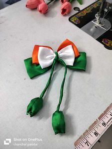 Indian Flag Inspired Bow Hair Clip