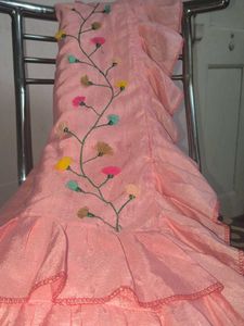 Pink Embroidered saree