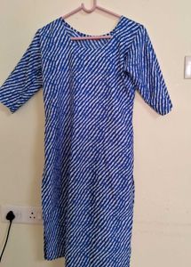 Blue Striped Crepe Kurta