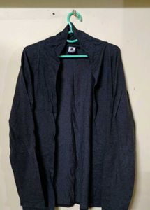 Dark Grey Open Front Cardigan