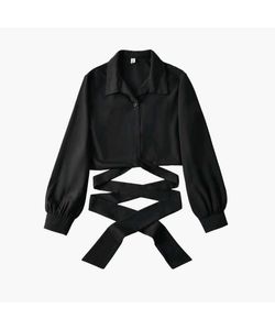 Black Wrap Crop Top